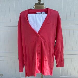 NWT vintage 90’s Jaclyn Smith Coral Button-Up Cardigan and pants